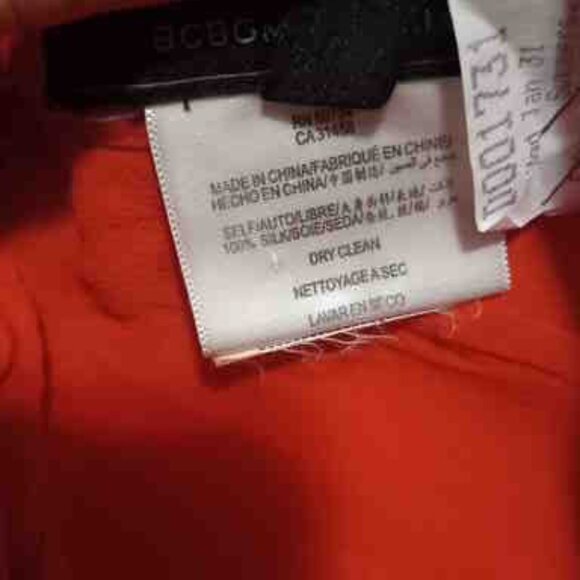 BCBG Maxazria Emma Silk Chiffon Blouse Womens Small Poppy Red 100% Silk - Picture 4 of 4